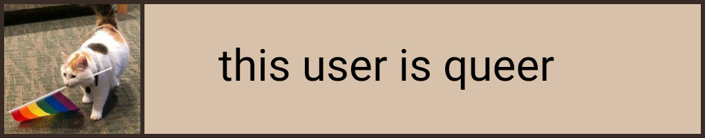 userbox that reads 'this user is queer'